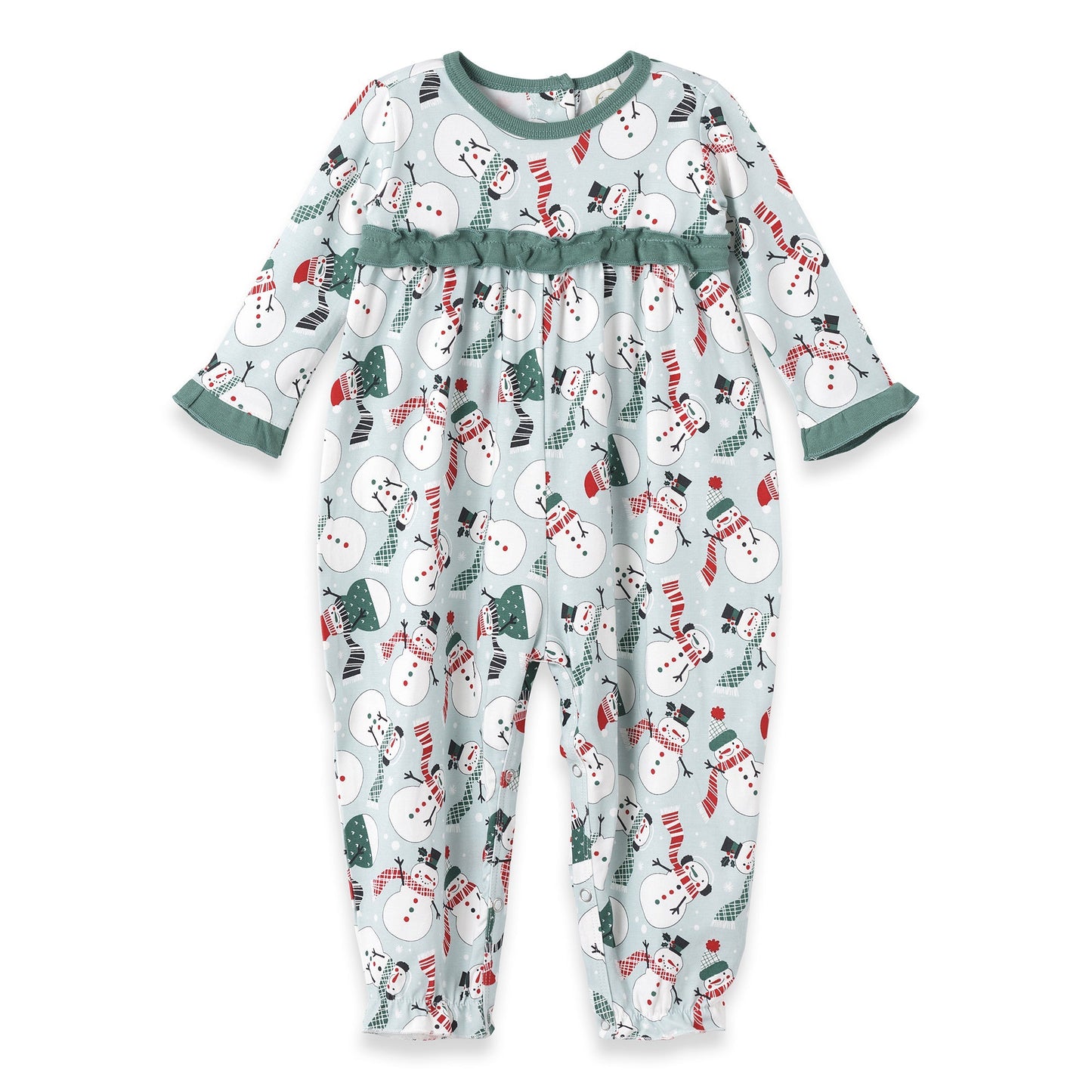 Christmas Snowmen Bamboo Baby Girl's Romper