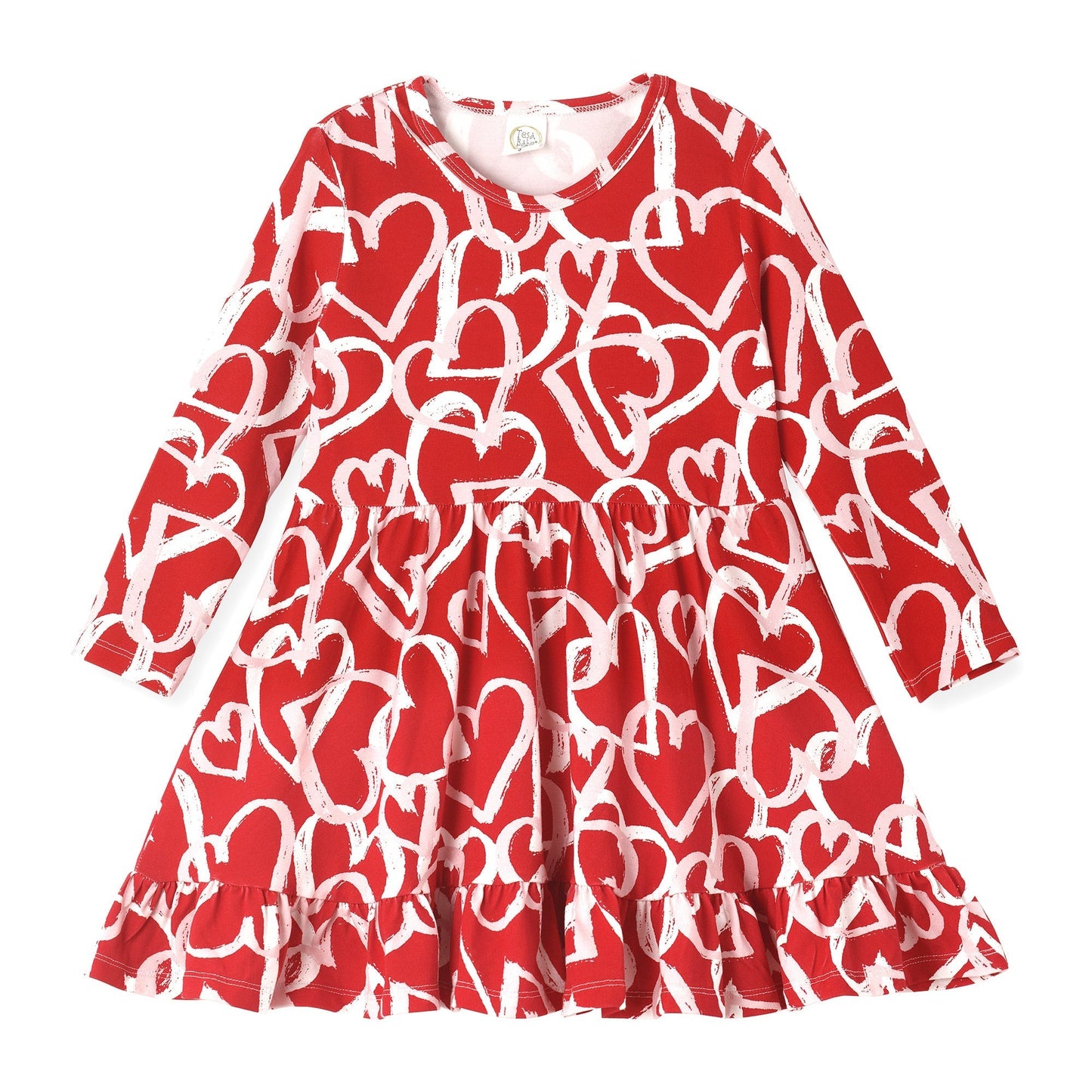 Girl Valentine's Happy Hearts Bamboo Dress