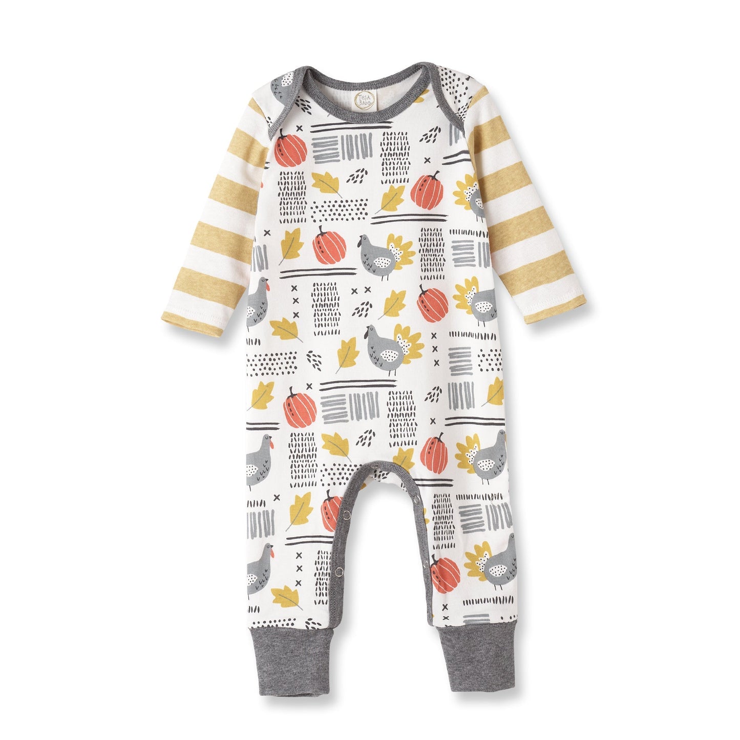 Baby Thanksgiving Romper – Soft Bamboo Cotton Turkey Outfit