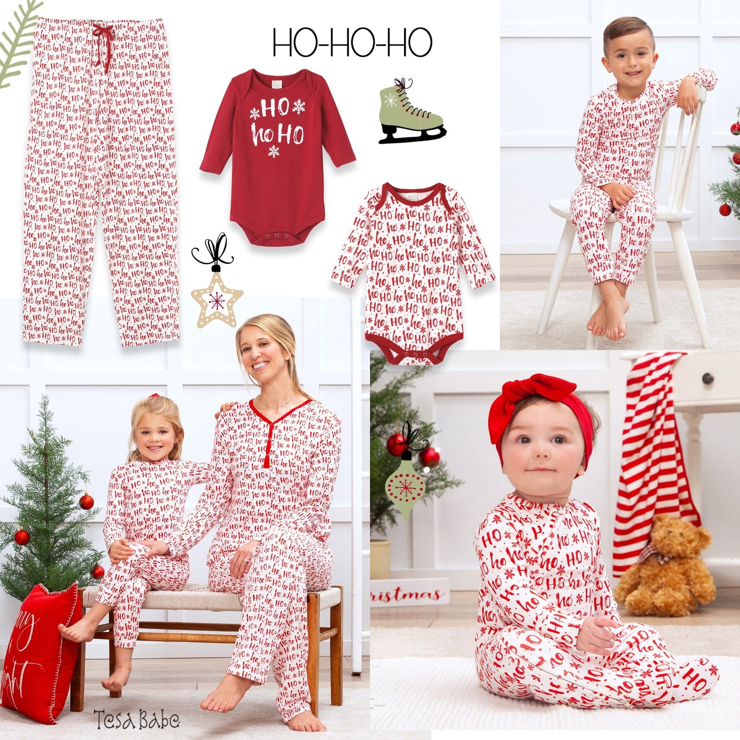 Christmas Bamboo Zipper Romper Ho-Ho-Ho