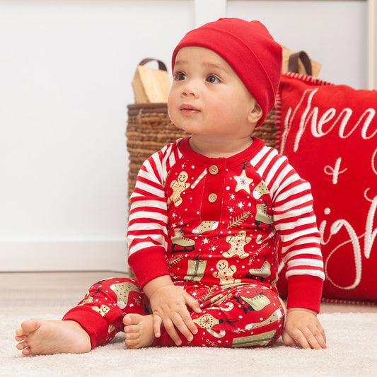 Baby's Christmas Collage Bamboo Romper