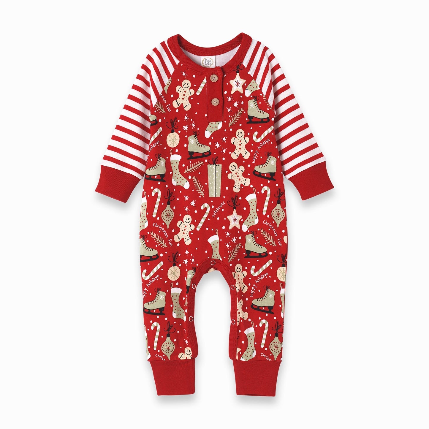 Baby's Christmas Collage Bamboo Romper