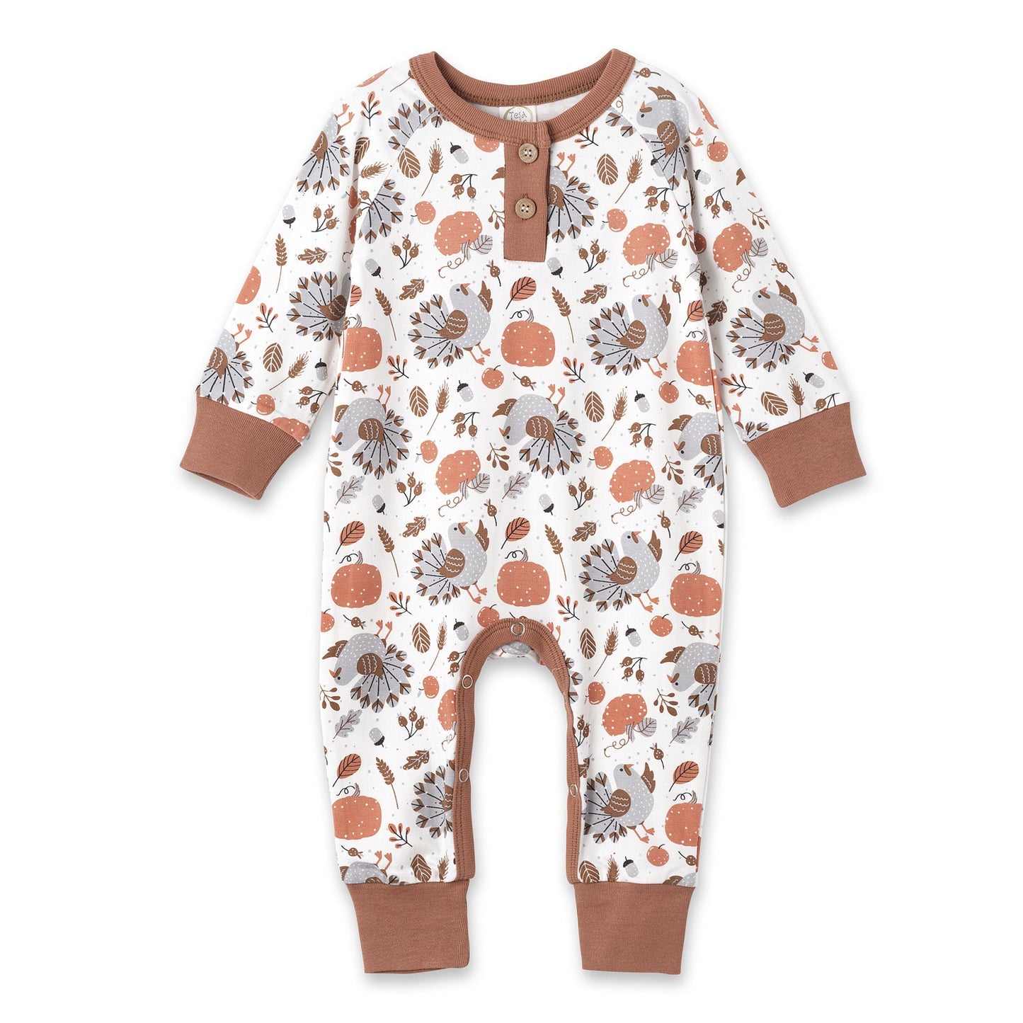 Baby Thanksgiving Henley Romper – Bamboo Cotton Blend
