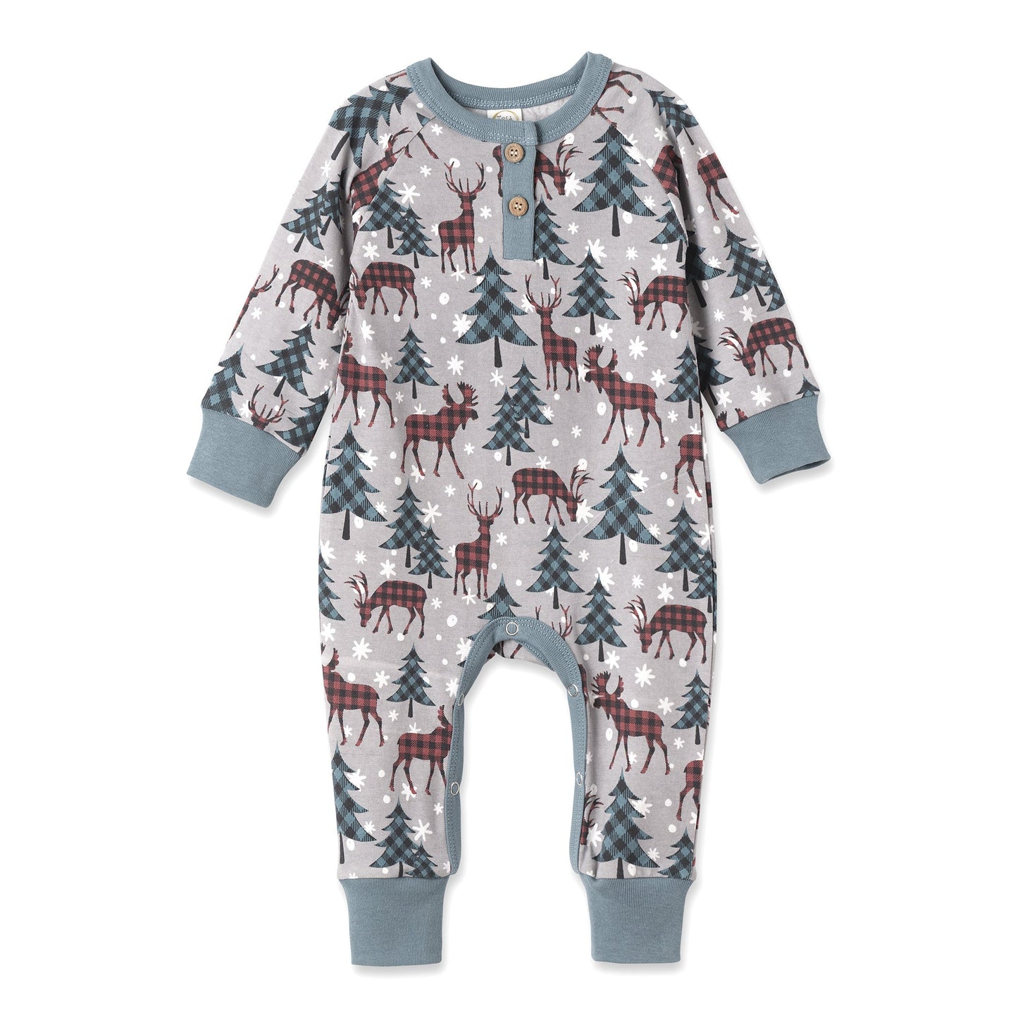 Christmas Bamboo Boy's Henley Romper-Family Matching