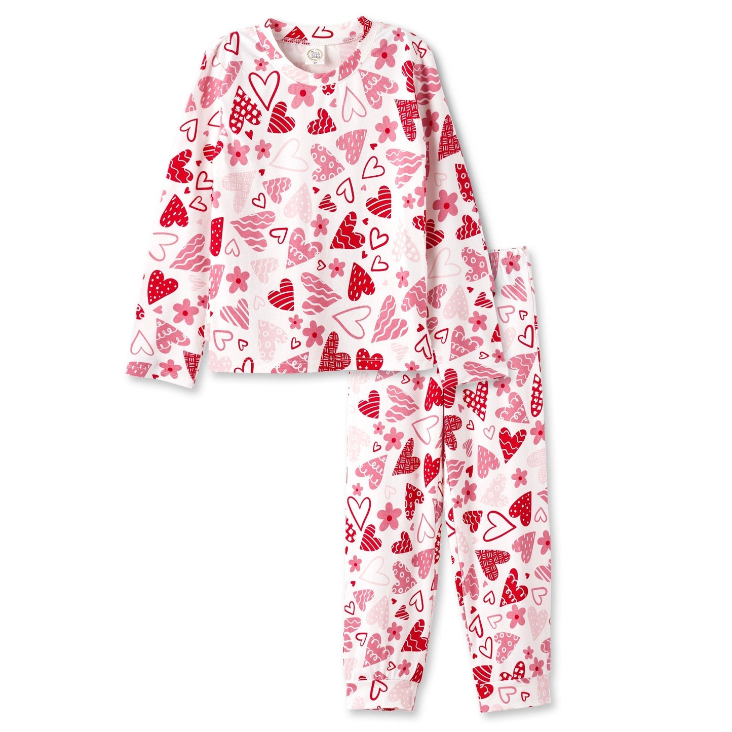 Hearts Girl's Bamboo Pajama Set