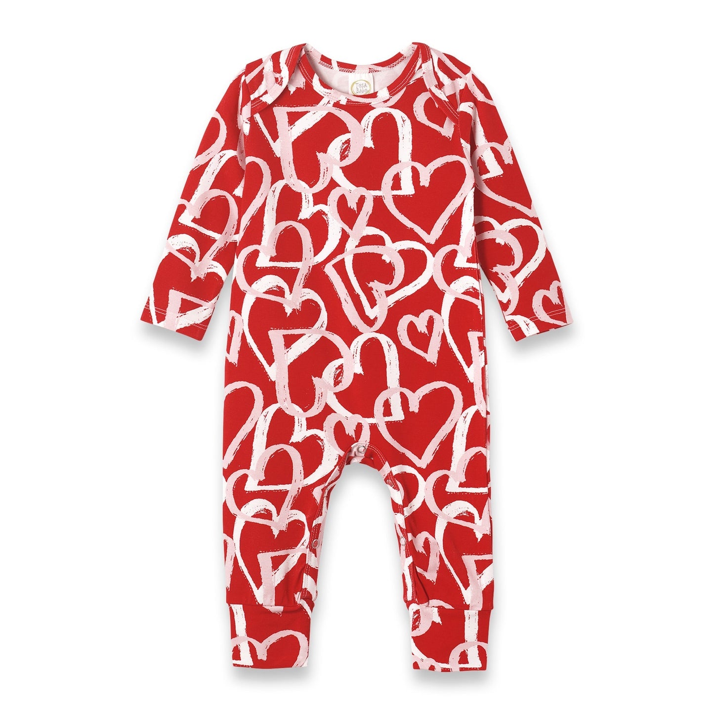 Baby Girl's Valentine Hearts Red Bamboo Romper