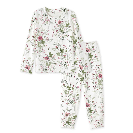 Pretty Petals Girl's Bamboo Pajama Set