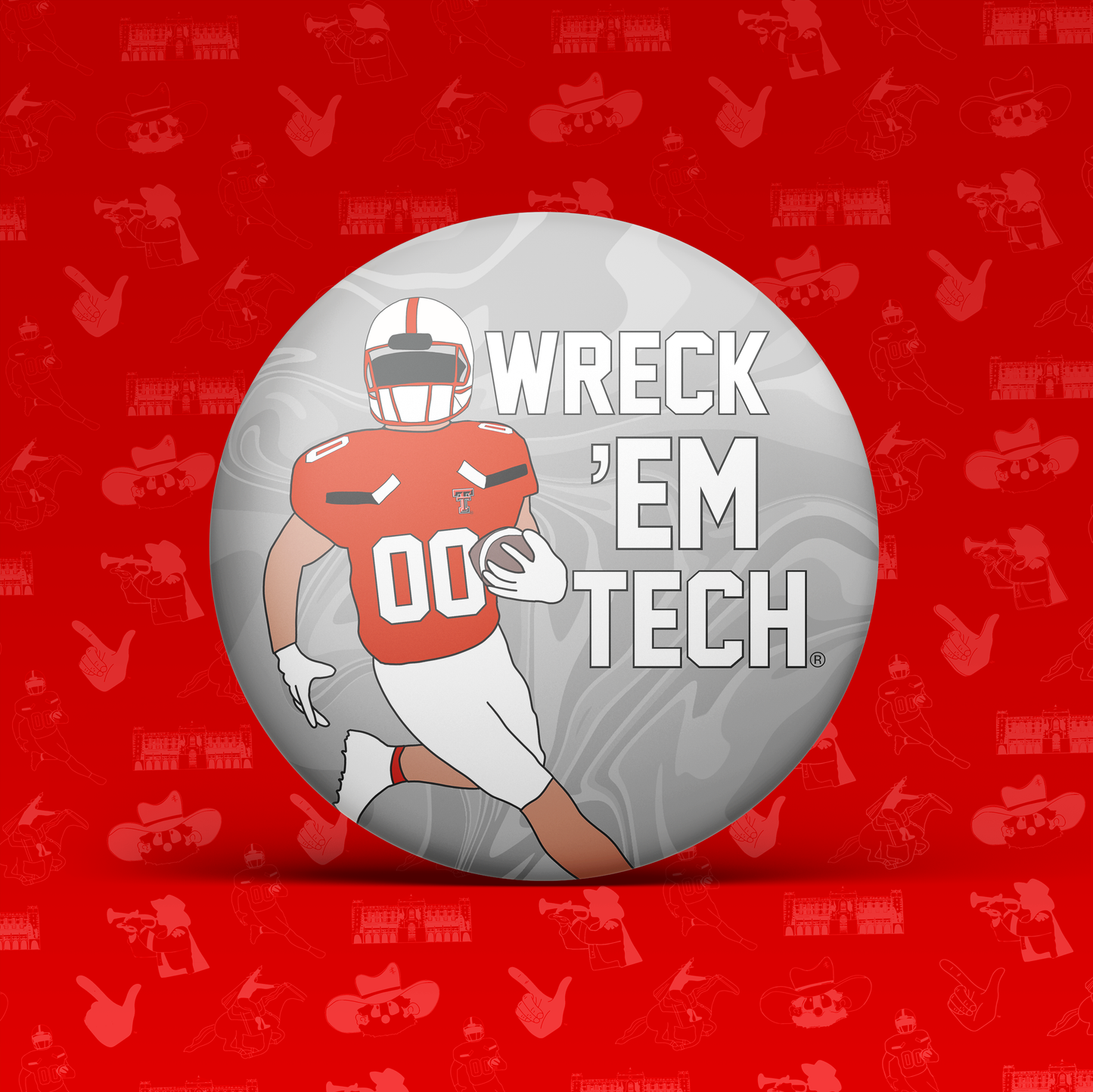 Wreck 'Em Football Player Button