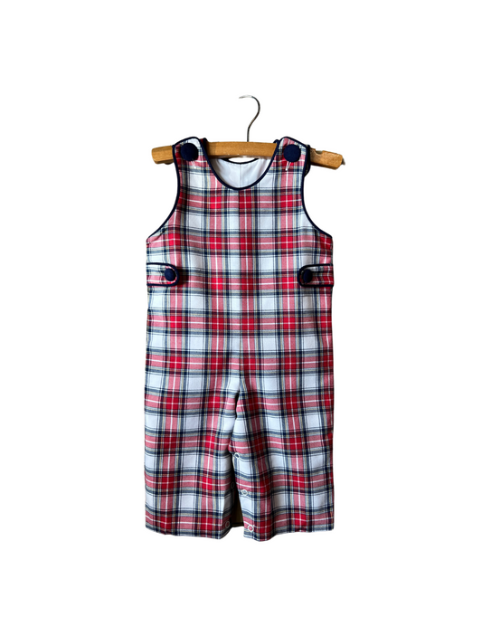 Three Sisters-Red/Navy Plaid Boys Longall