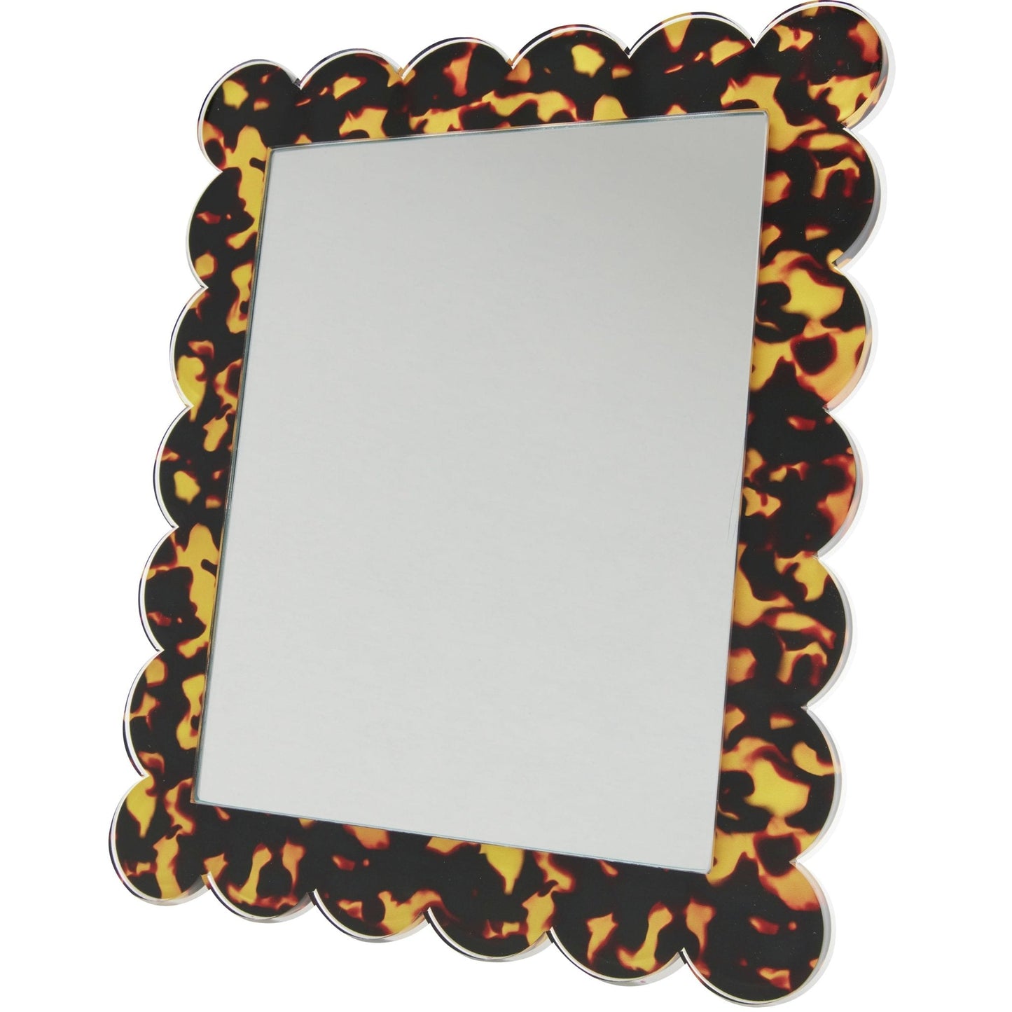 Tortoise Acrylic 11" x 13" Scallop Mirror