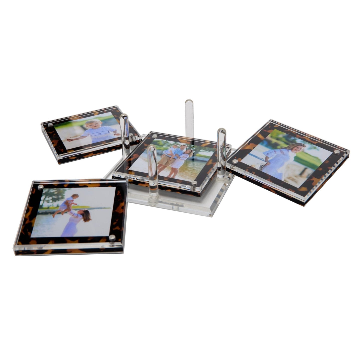 Tortoise Acrylic Photo Drink Coasters