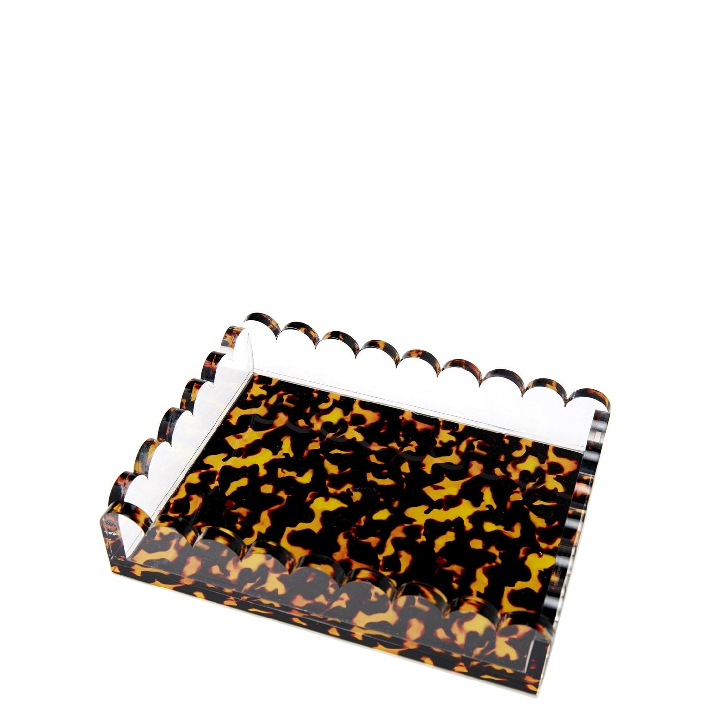 Tortoise Acrylic Scallop Tray