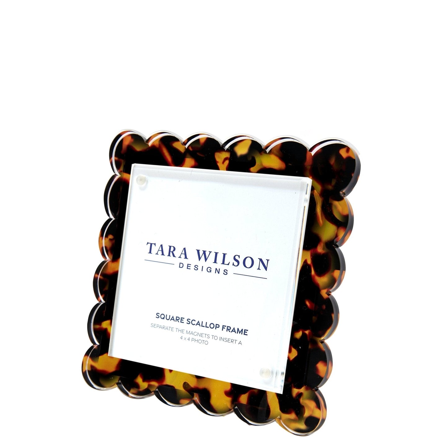 Tortoise Acrylic Square Scallop Frame
