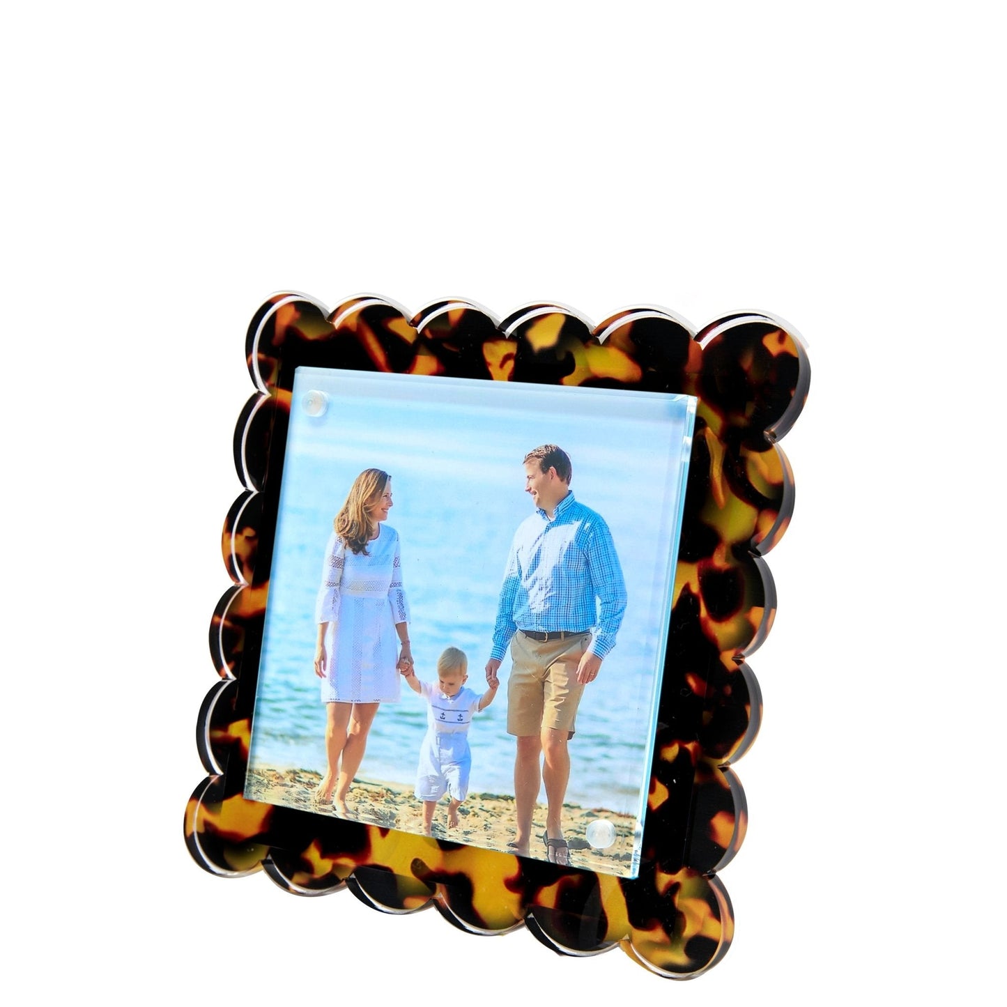 Tortoise Acrylic Square Scallop Frame