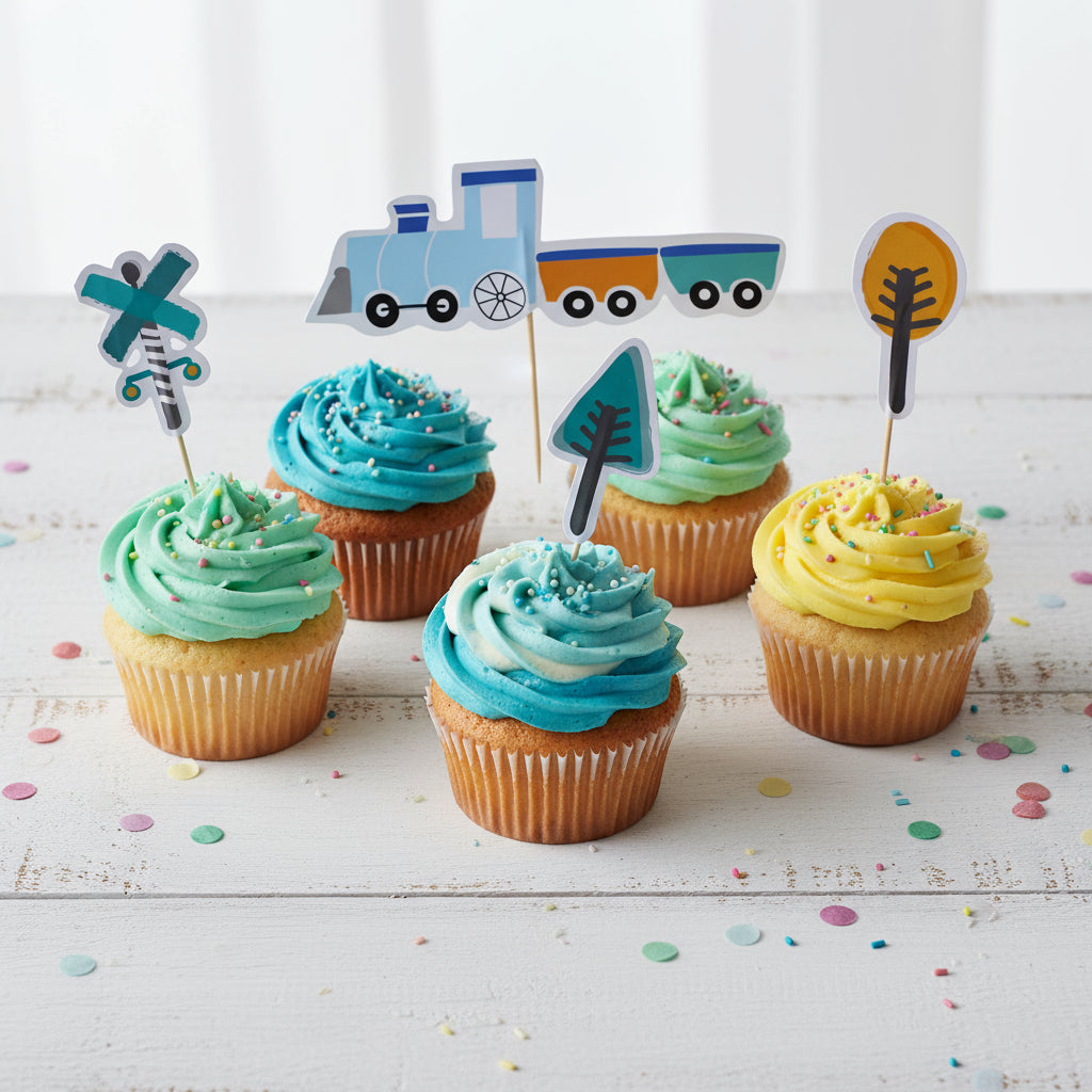 Steam Train Birthday Party Supplies Kit – Boys Train Party | Plates, Cups, Napkins | Party in a Box