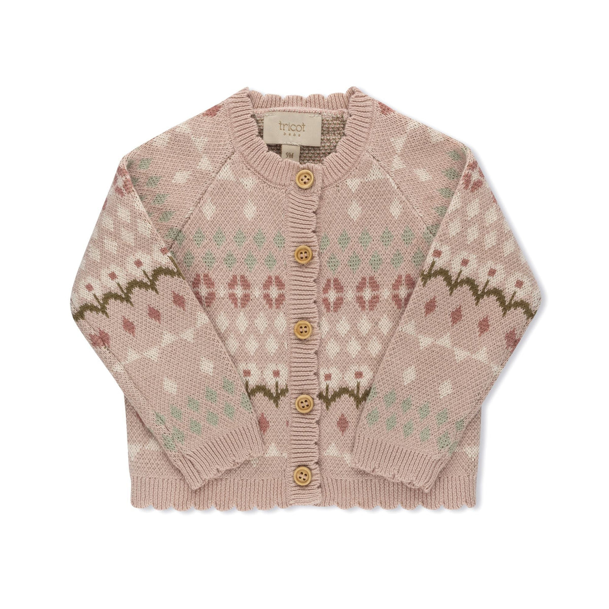 Jacquard Knit Baby Cardigan