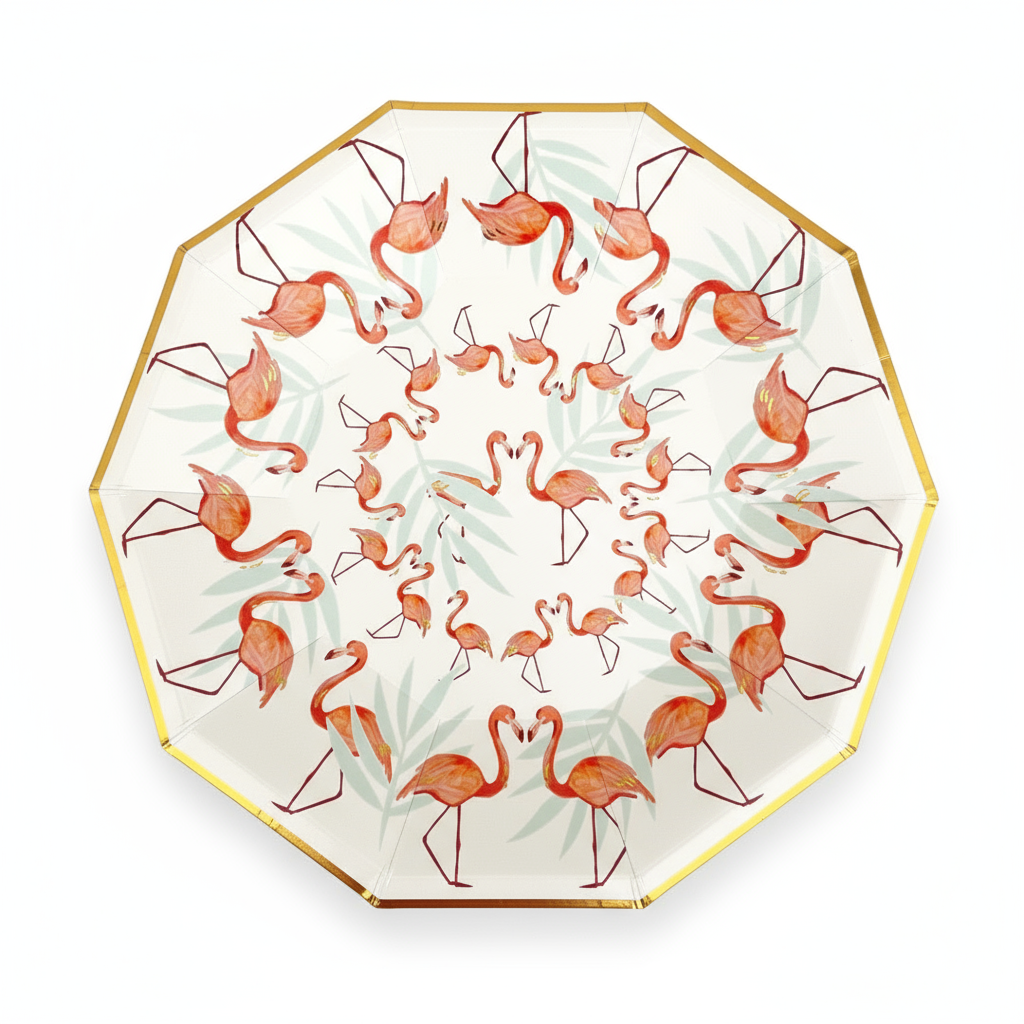 Pink Flamingo Small Plates 7" (Set of 8) – Flamingo Birthday Party Supplies