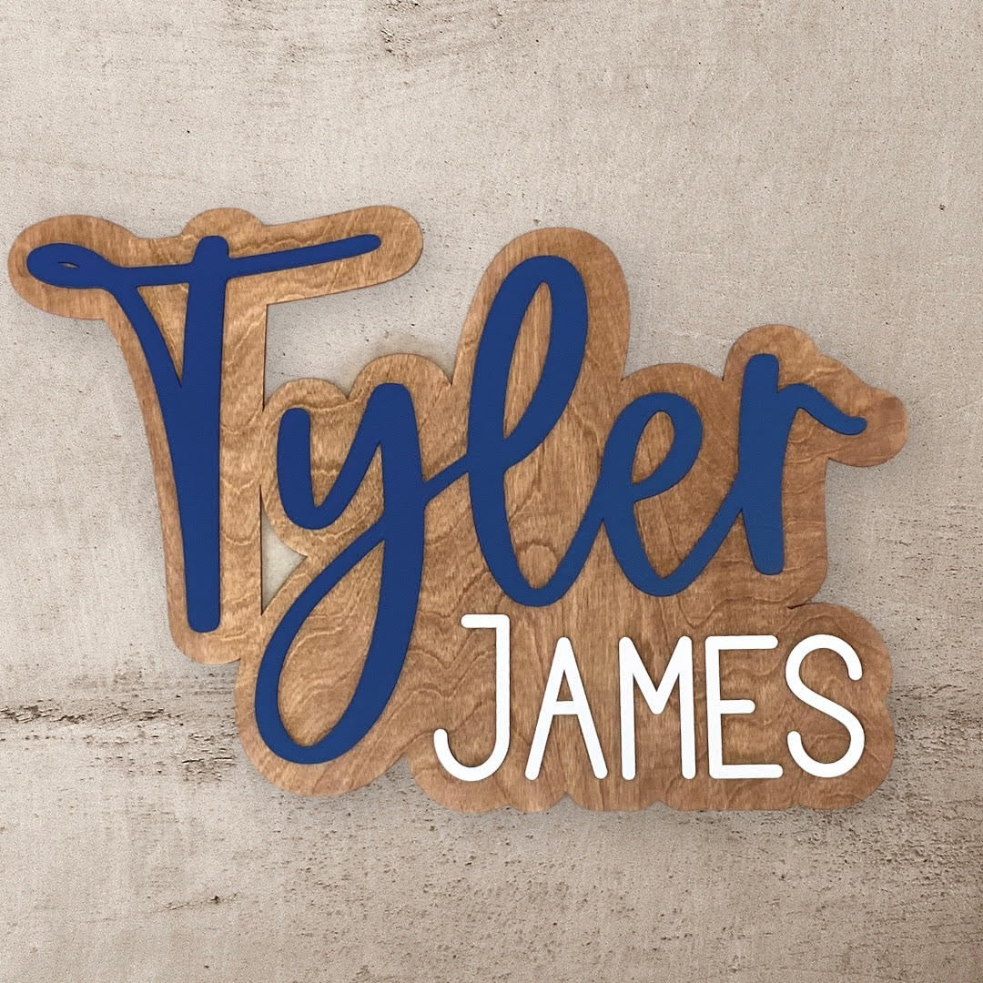 Custom Wooden Name Sign Outline