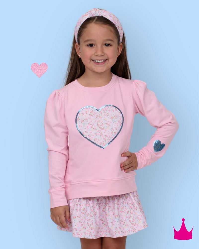 Azarhia Sequin Appliqué Stay Sweet Pink Holly Sweatshirt | Girls Boutique Sweatshirt | Bossier City, LA