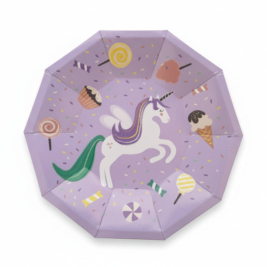 Sweet Unicorn Small Plates 7" (Set of 8) – Girls Unicorn Birthday Party Supplies