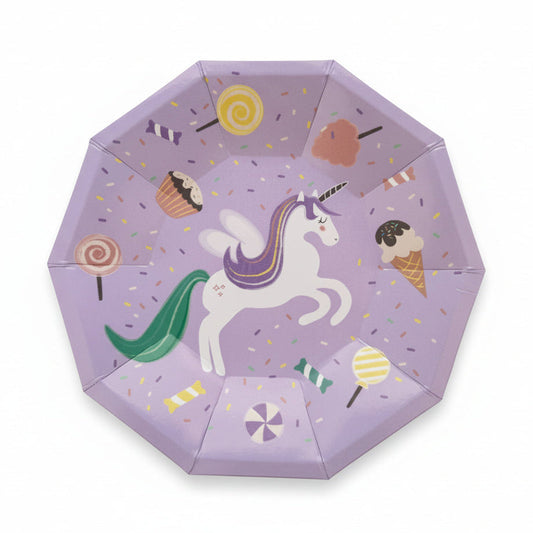 Sweet Unicorn Small Plates 7" (Set of 8) – Girls Unicorn Birthday Party Supplies