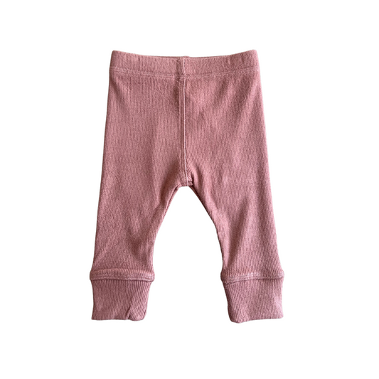 RIBBED LEGGINGS-PALE BRICK