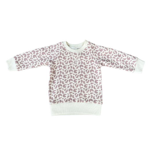 FLEECE SWEATSHIRT-LILAC LEOPARD