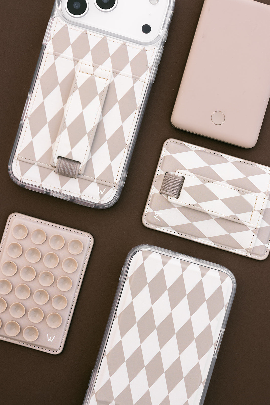 Diamond Latte Zipper Pouch