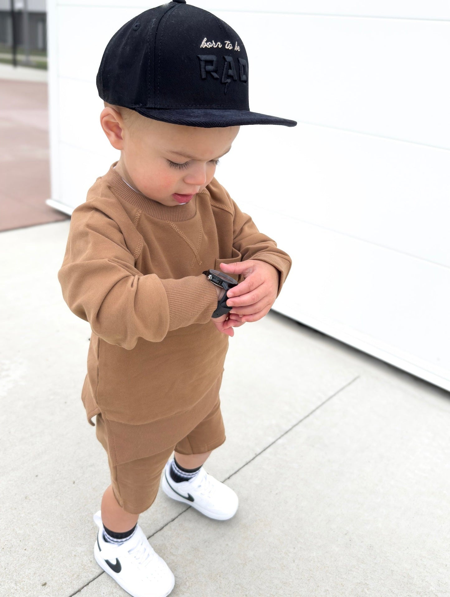 ORGANIC COTTON CREWNECK -  ALMOND