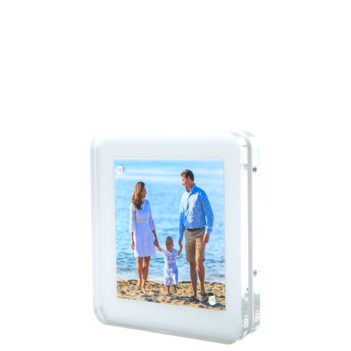White Acrylic 4" x 4" Flip Frame