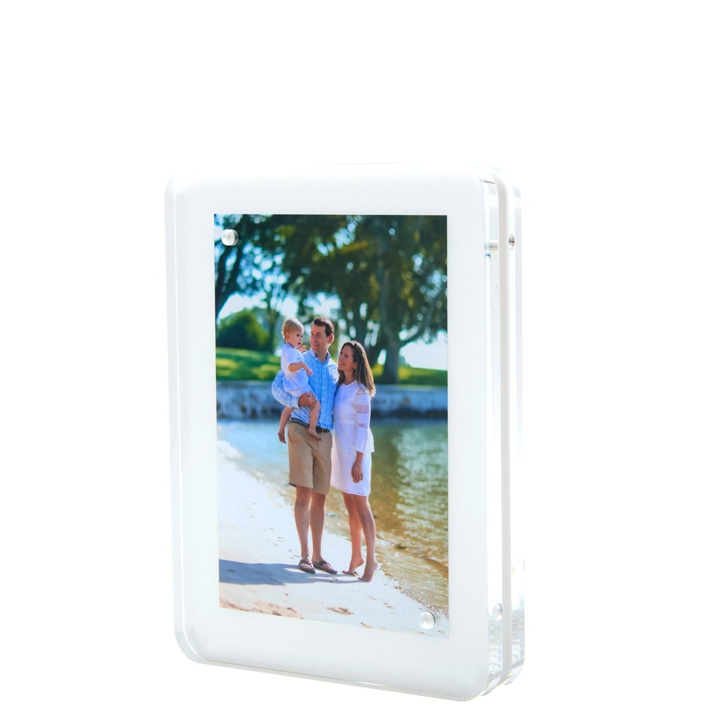 White Acrylic 4" x 6" Flip Frame