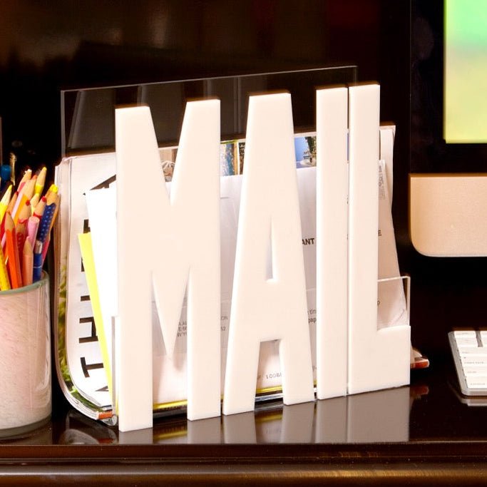 White Acrylic Mail Holder