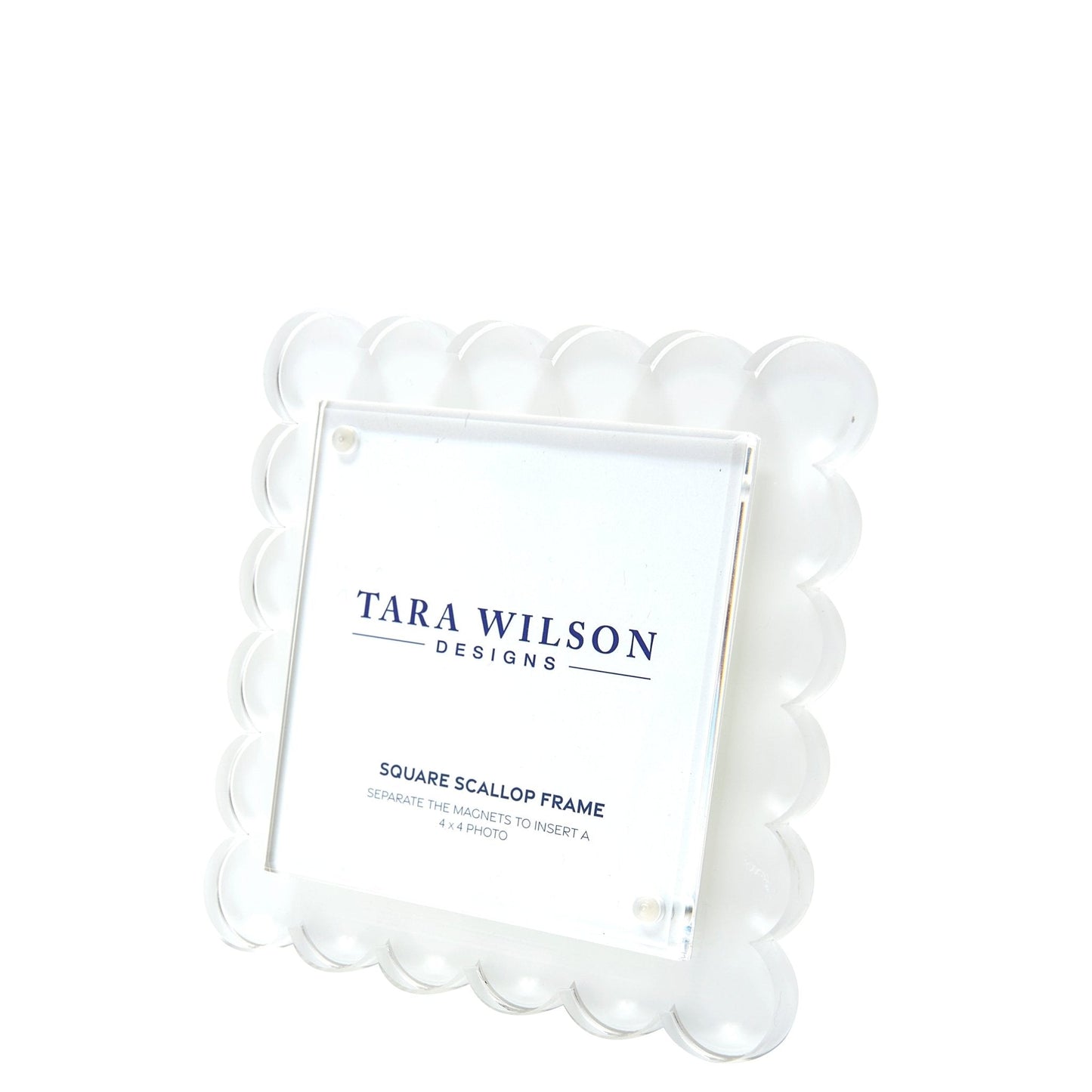 White Acrylic Square Scallop Frame