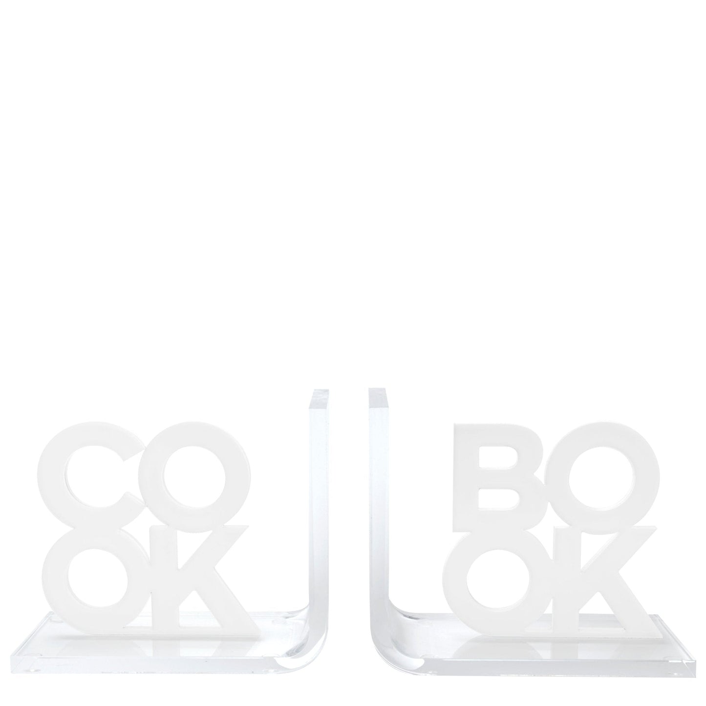 White Cook & Book Acrylic Bookends