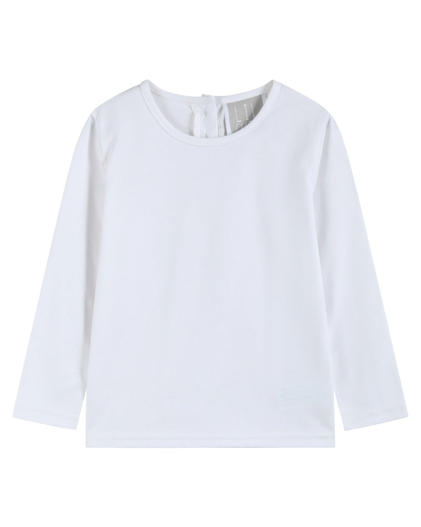 White Cotton Layering Girls Shirt