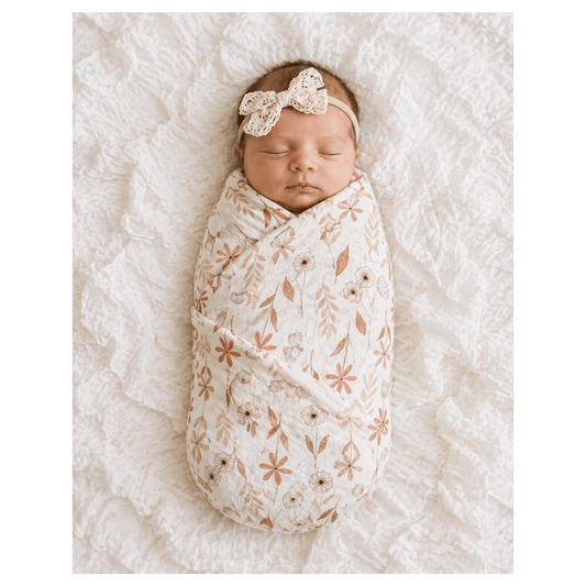 Wildflower Bamboo Baby Swaddle Blanket – Stretch Newborn Swaddle