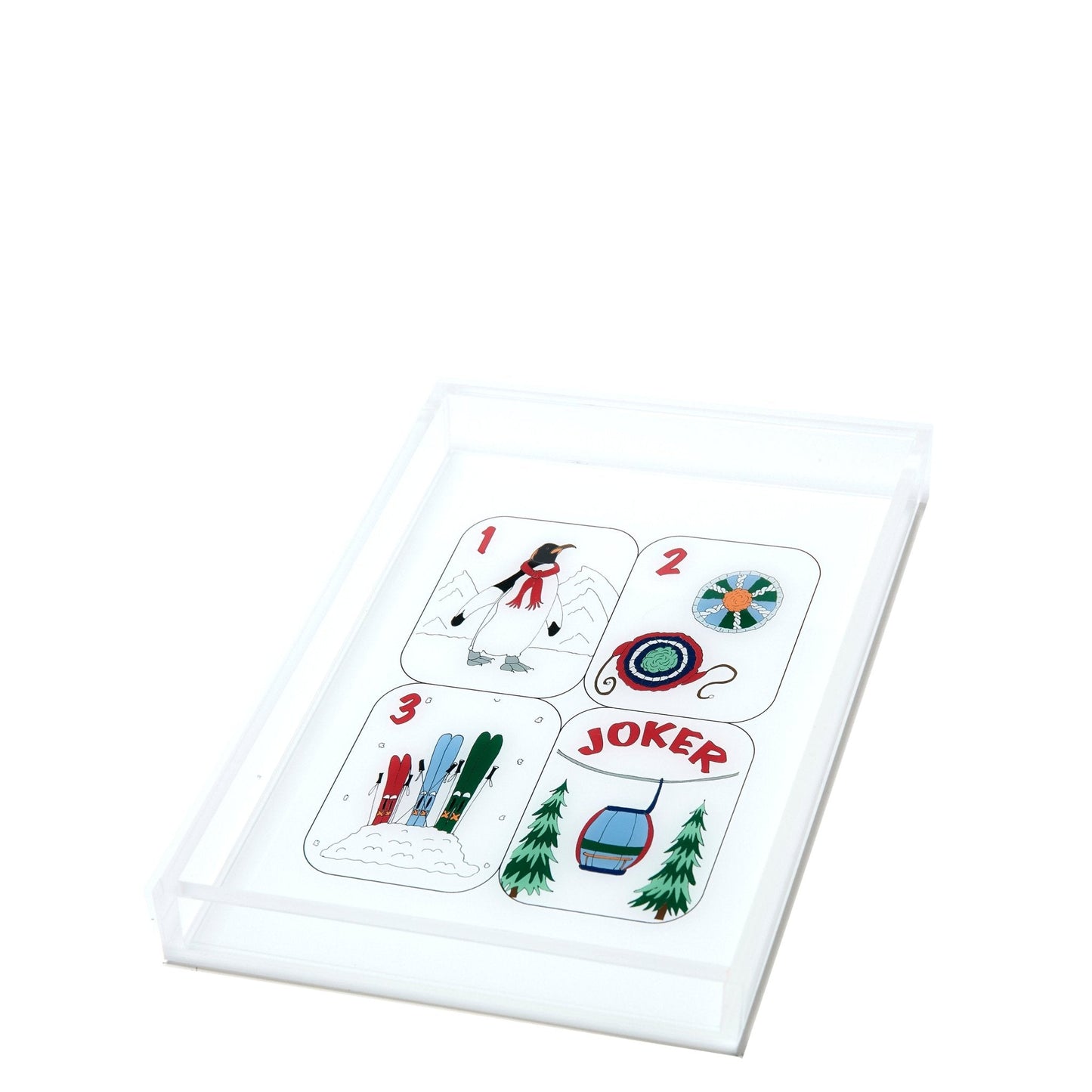 Winter Mahjong Tiles Acrylic Tray