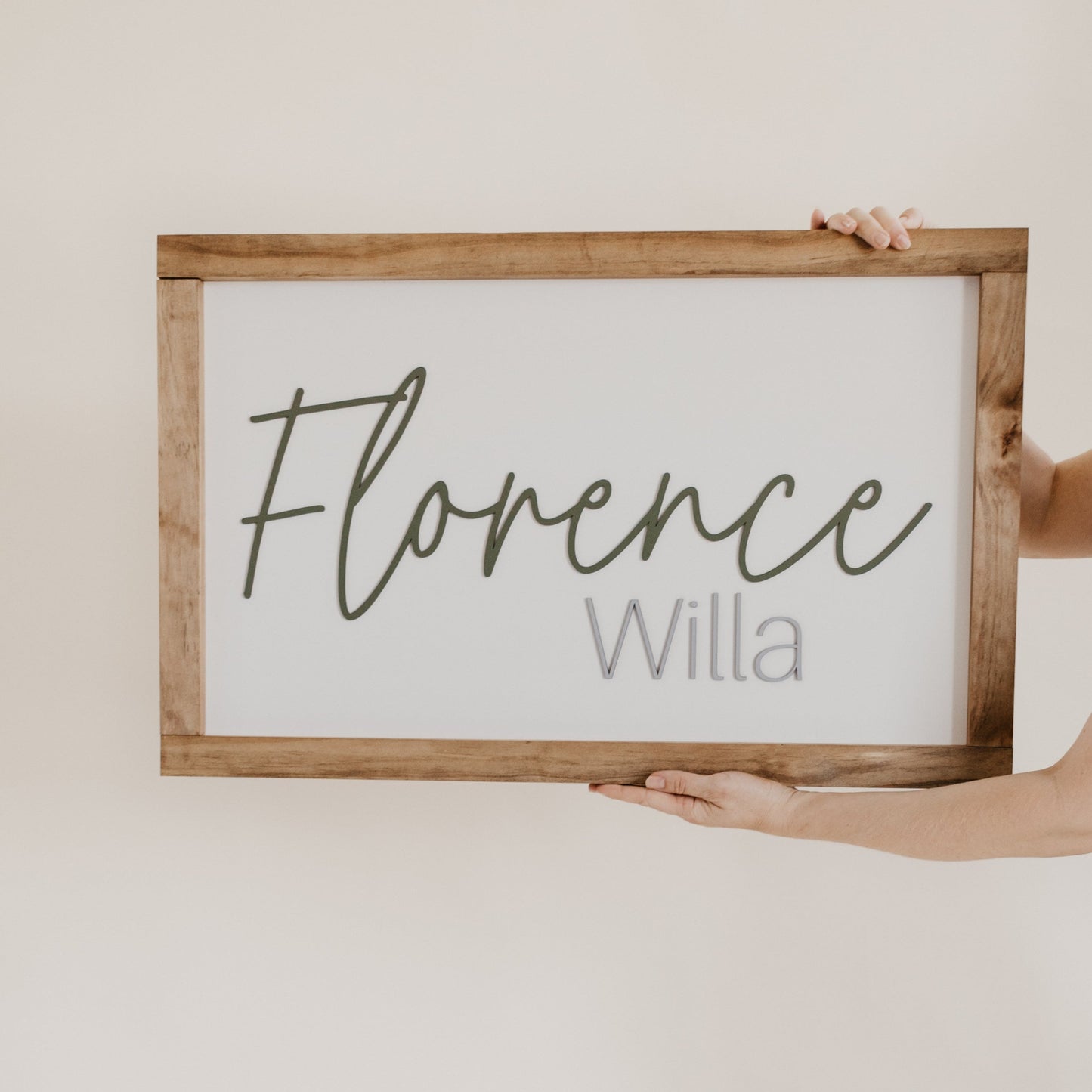 Custom Wooden Name Sign Rectangle