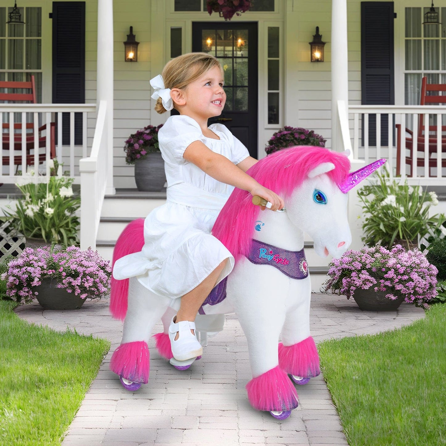 Model Y® Pink/Purple Unicorn Rideable Toy for Age 3-4