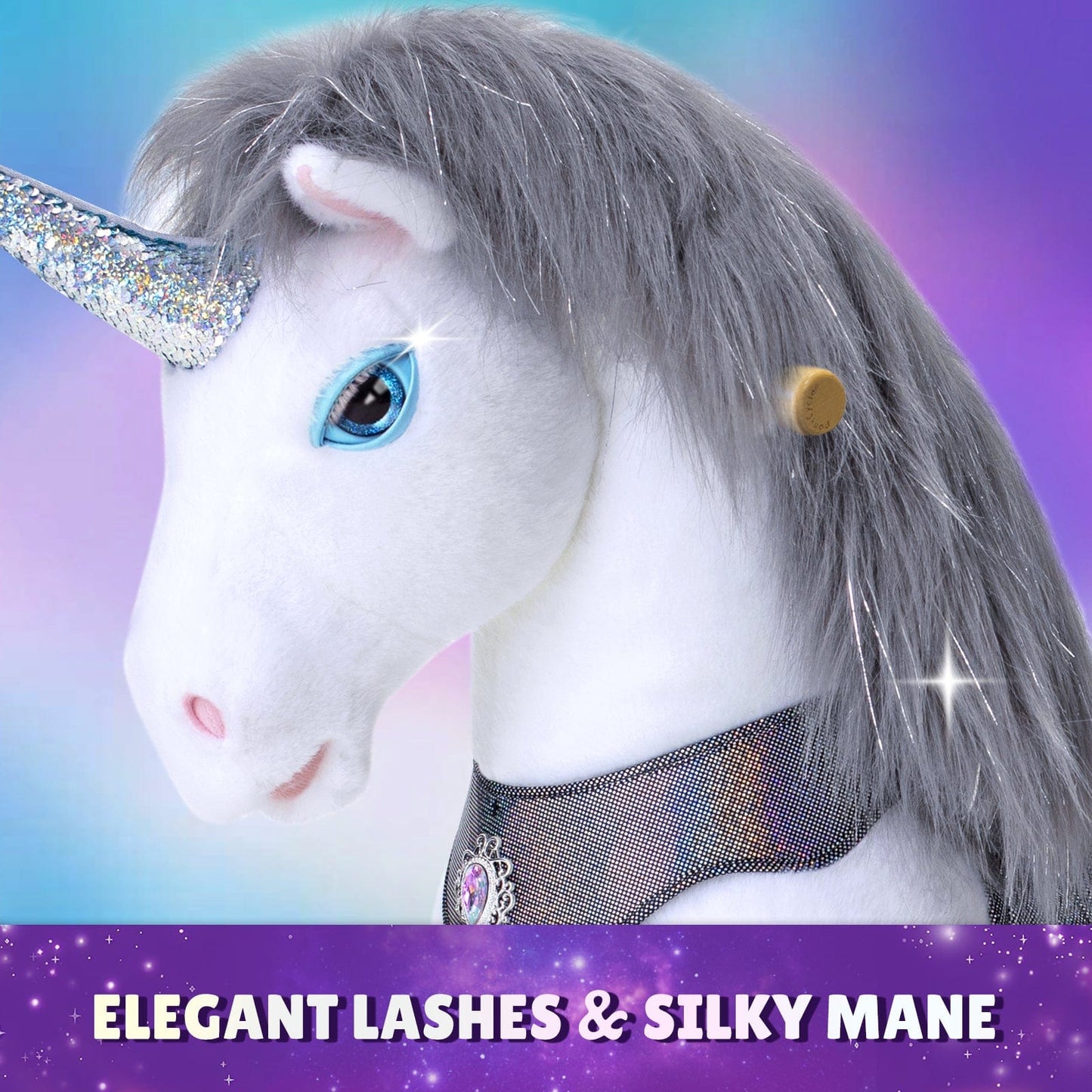 Model Y® Grey Unicorn Rideable Toy for Age 4-7
