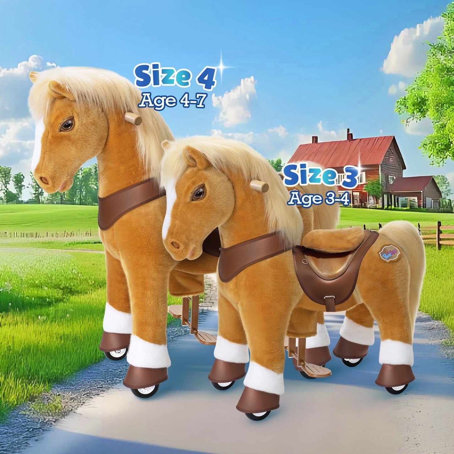 Model Y® Light Brown Horse Rideable Toy for Age 3-4