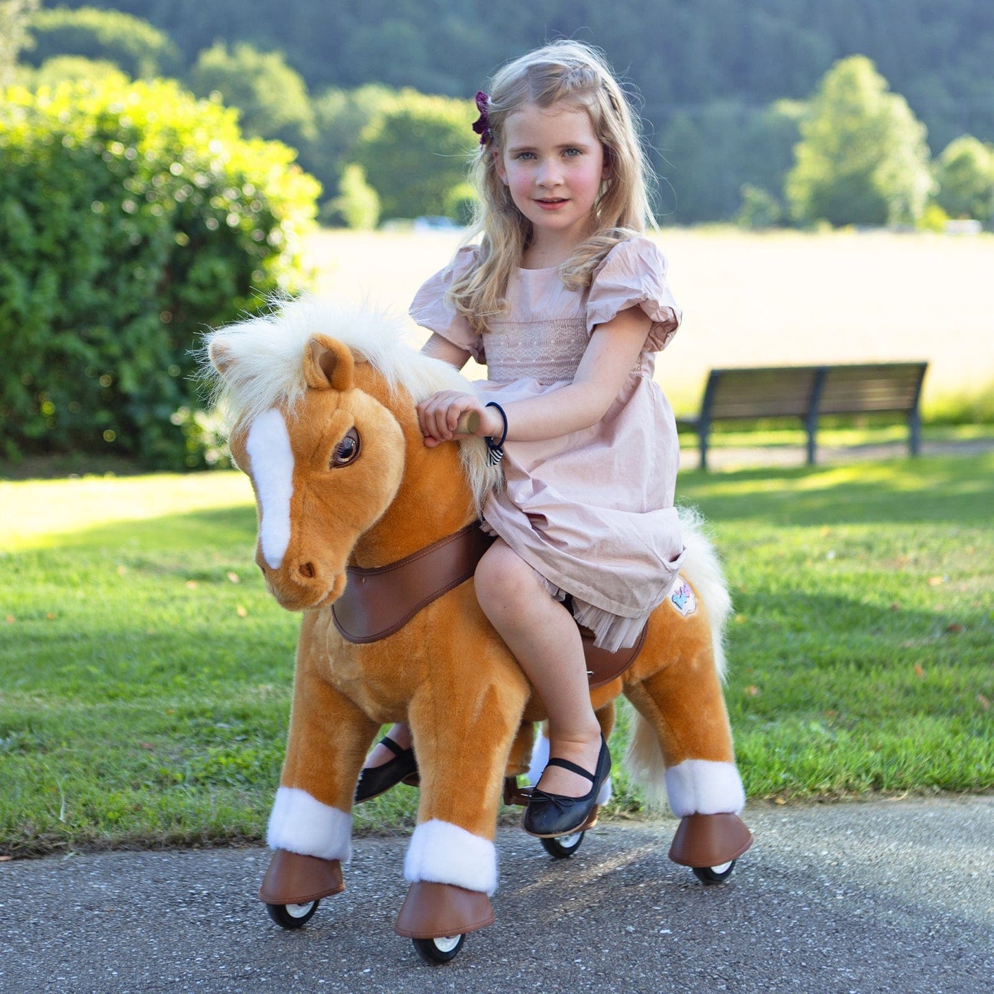 Model Y® Light Brown Horse Rideable Toy for Age 3-4