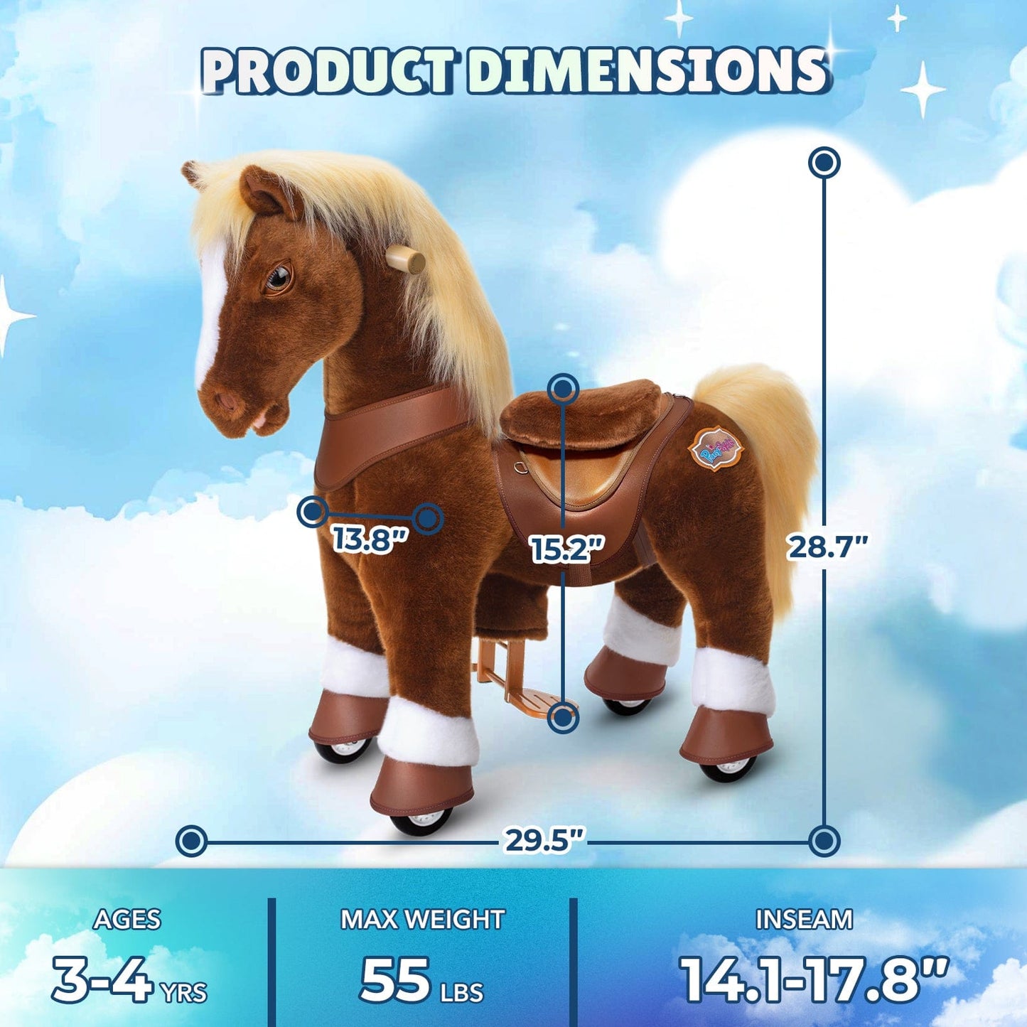 Model Y® Horse Ride-On Toy Age 3–4 – Brown