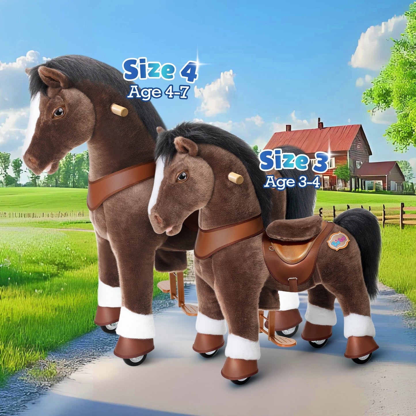 Model Y® Chocolate Brown Horse Rideable Toy for Age 4-7