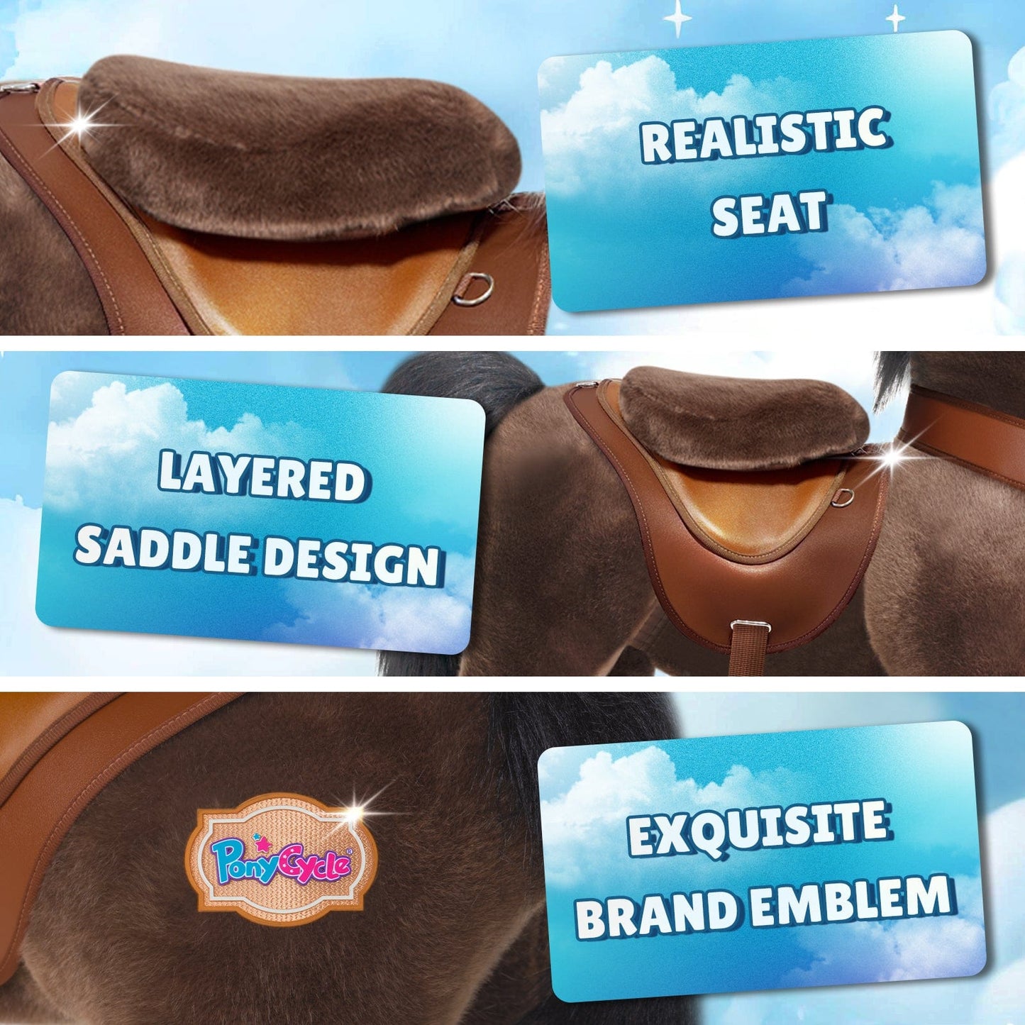 Model Y® Chocolate Brown Horse Rideable Toy for Age 3-4