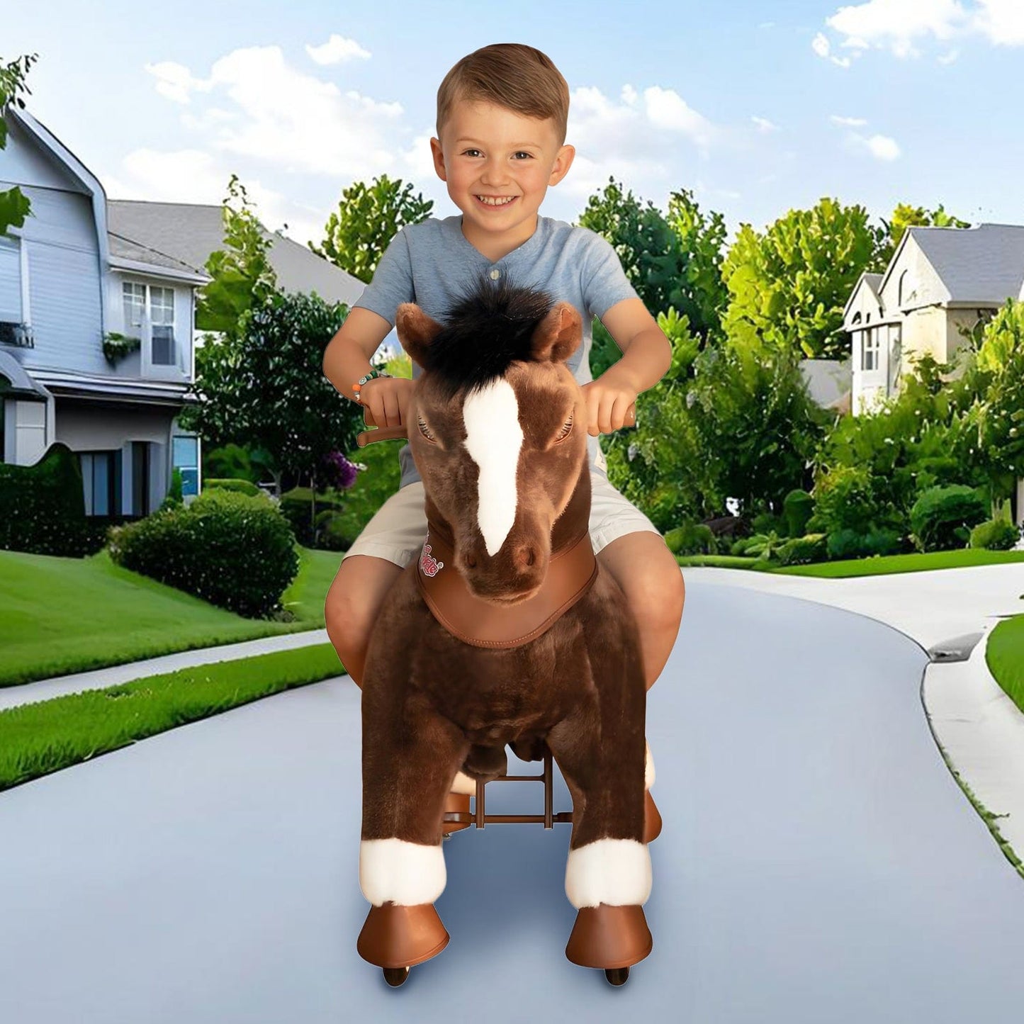 Model Y® Chocolate Brown Horse Rideable Toy for Age 4-7