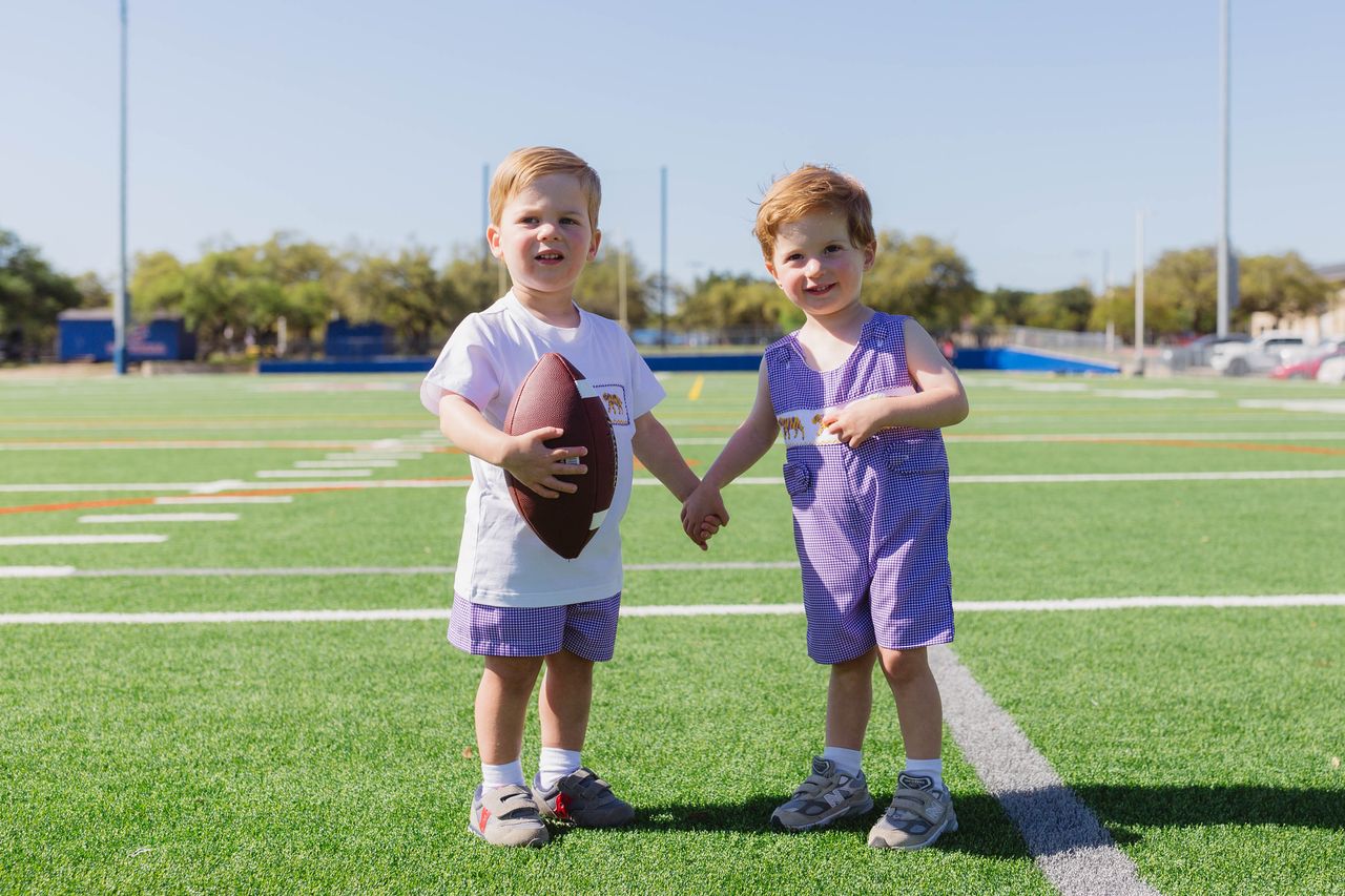 Boys Purple Tiger Smocked Short Set – LSU-Inspired Boys Game Day Outfit | The Prissy Pelican Boutique Bossier City, LA