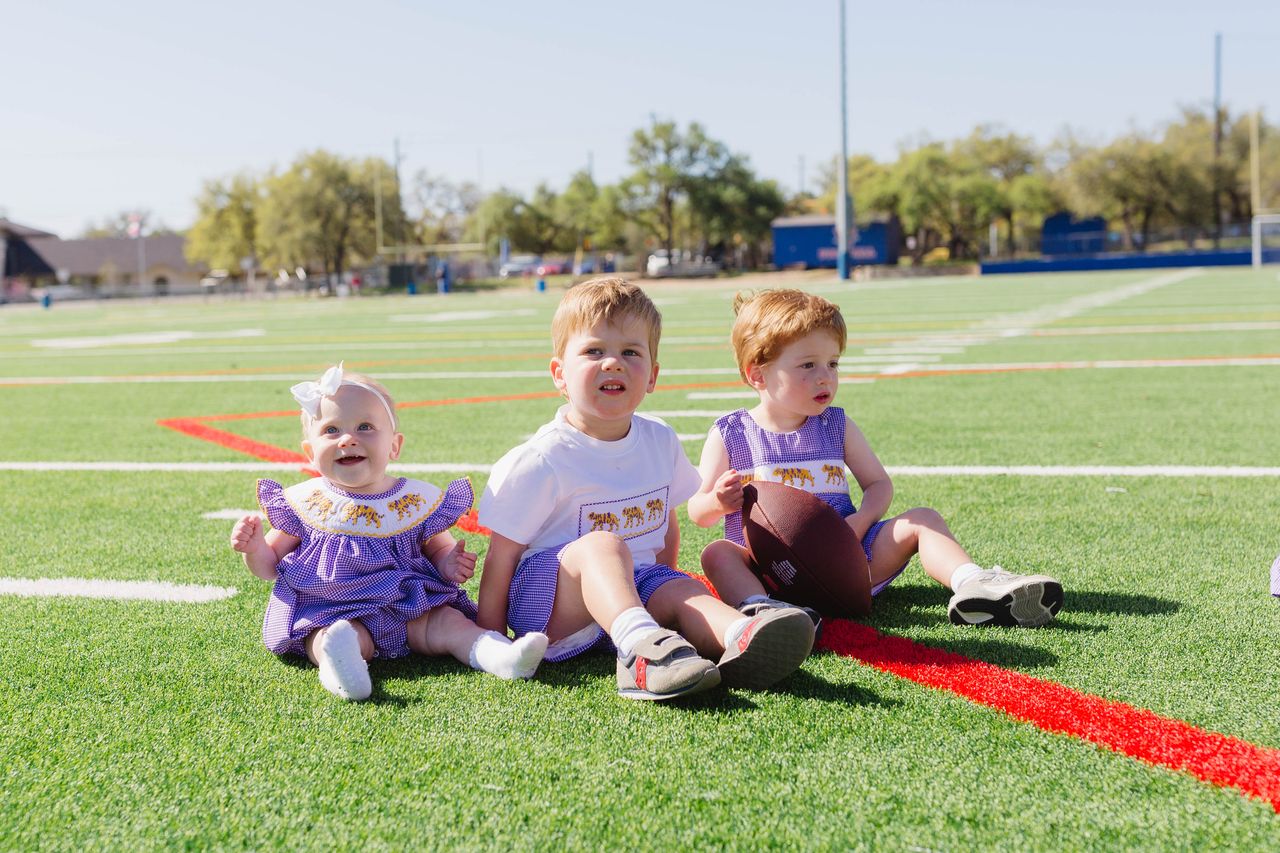 Girls Purple Tiger Smocked Bubble – LSU-Inspired Baby Girl Game Day Bubble | The Prissy Pelican Boutique Bossier City, LA